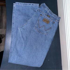 Wrangler 47 Advanced Comfort Jeans Men's W 35 x L 32 Blue Regular Fit Cowboy